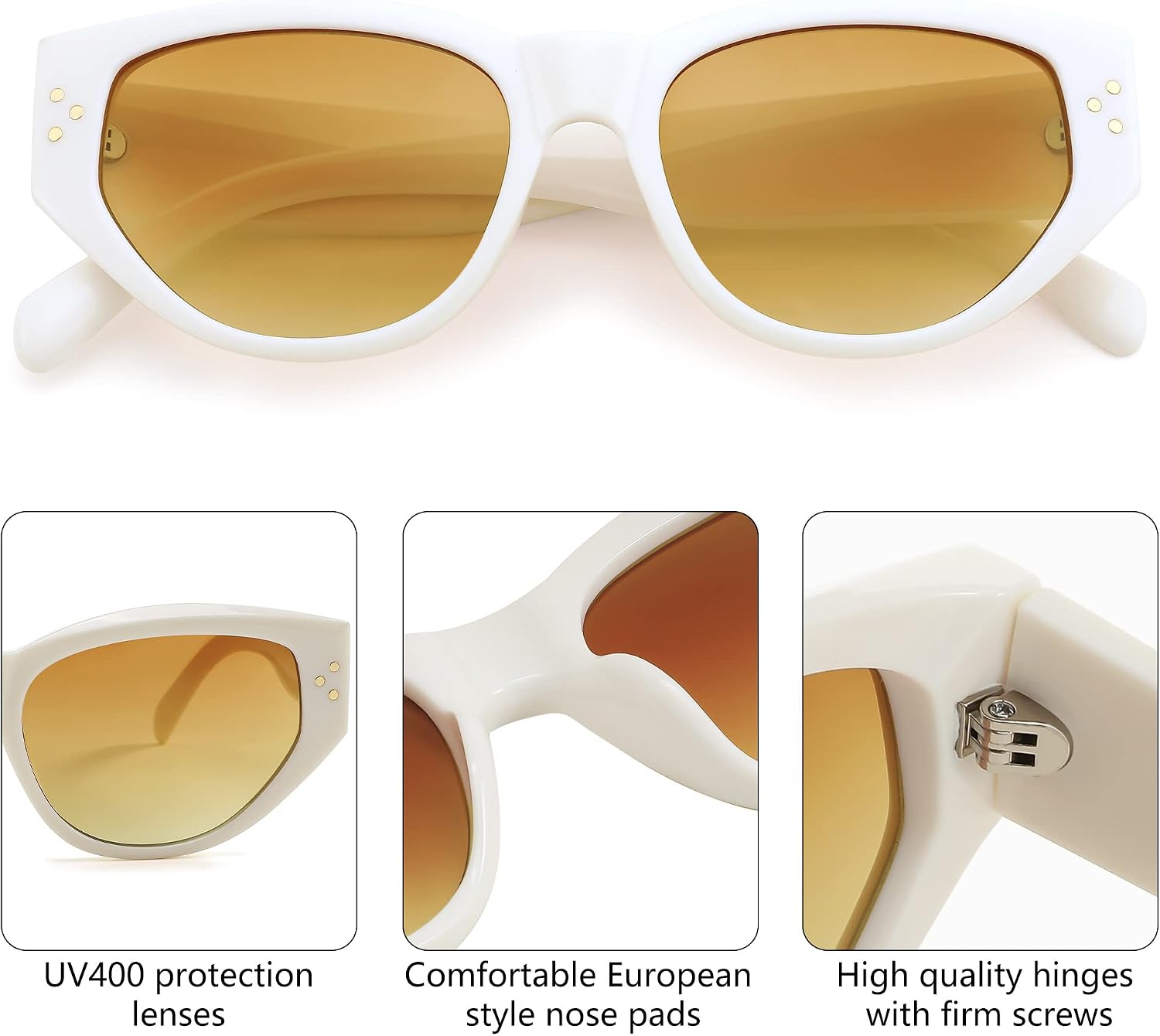 商品图片 5 | B0BZ8DL6L8 | FEISEDY Sunglasses Womens, Retro Cat Eye Sunglasses, Fashion Vintage Cute Stylish UV400 Sunnies B2365