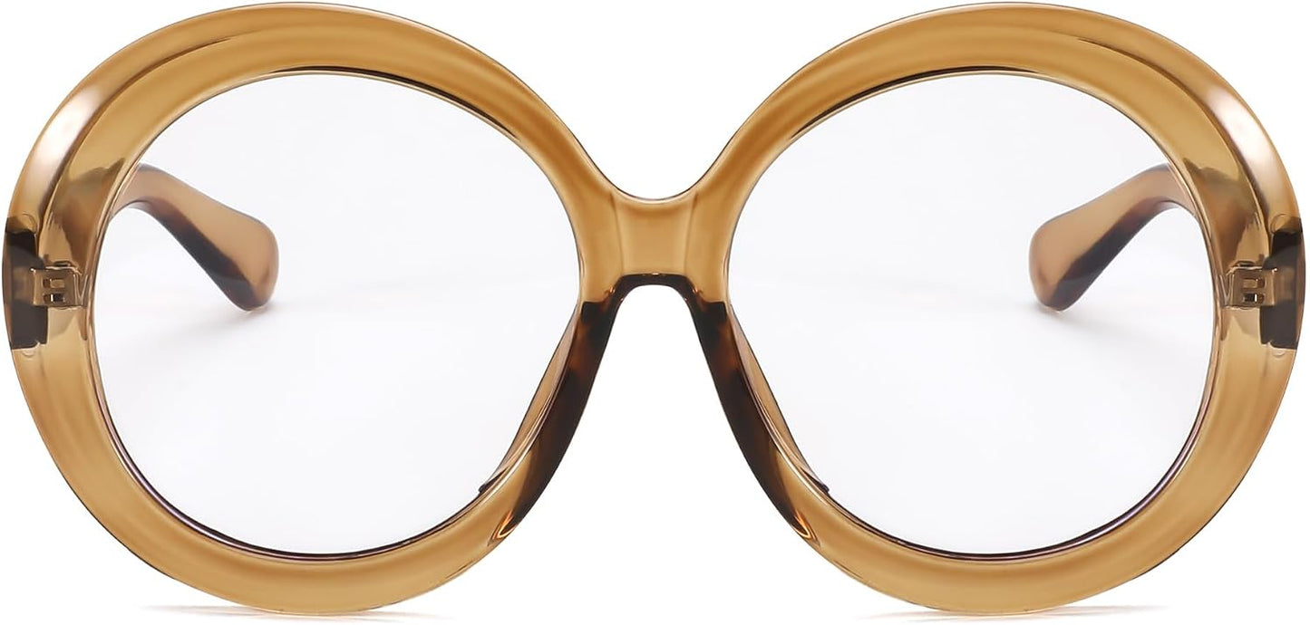 商品图片 7 | B0CQ26NQZS | FEISEDY Oversized Blue Light Blocking Glasses Women Men Retro Big Round Frame Eyewear Clear Lens Computer Glasses B2997