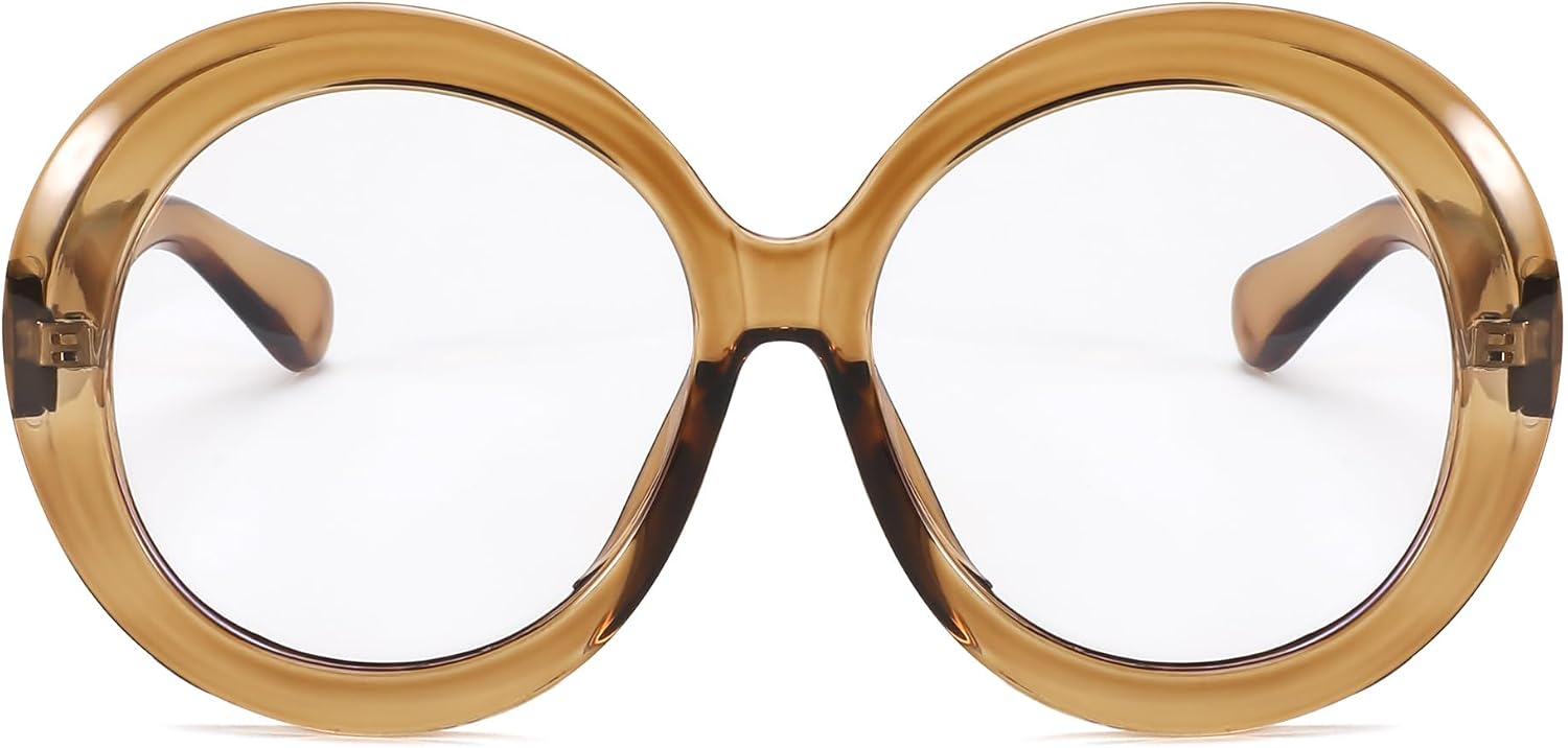 商品图片 7 | B0CQ26NQZS | FEISEDY Oversized Blue Light Blocking Glasses Women Men Retro Big Round Frame Eyewear Clear Lens Computer Glasses B2997