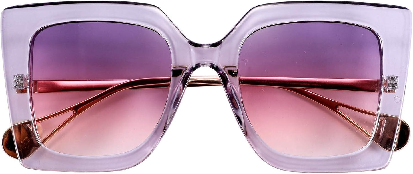 商品图片 87 | B08HVPGJW5 | FEISEDY Sunglasses Womens Trendy, Oversized Square Shades, Pearl Inlay Cat Eye Frame UV400 Protection B2625