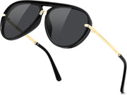 Black Frame + Grey Lens / 58 Millimeters | B0GYVYQ9LM | FEISEDY Classic Aviator Sunglasses UV400 Protection for Women Men B0461