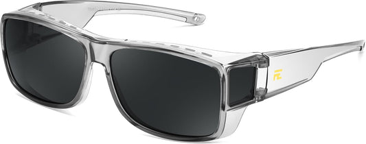 Grey / 63 Millimeters | B0GR4T274K | FEISEDY Polarized Fit Over Glasses Sunglasses Driving Outdoors B0330