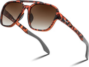 Tortoiseshell Frame and Tea Lense / 56 Millimeters | B0DSVK35KY | FEISEDY Retro Aviator Polarized Sunglasses Women Men Outdoors B0260