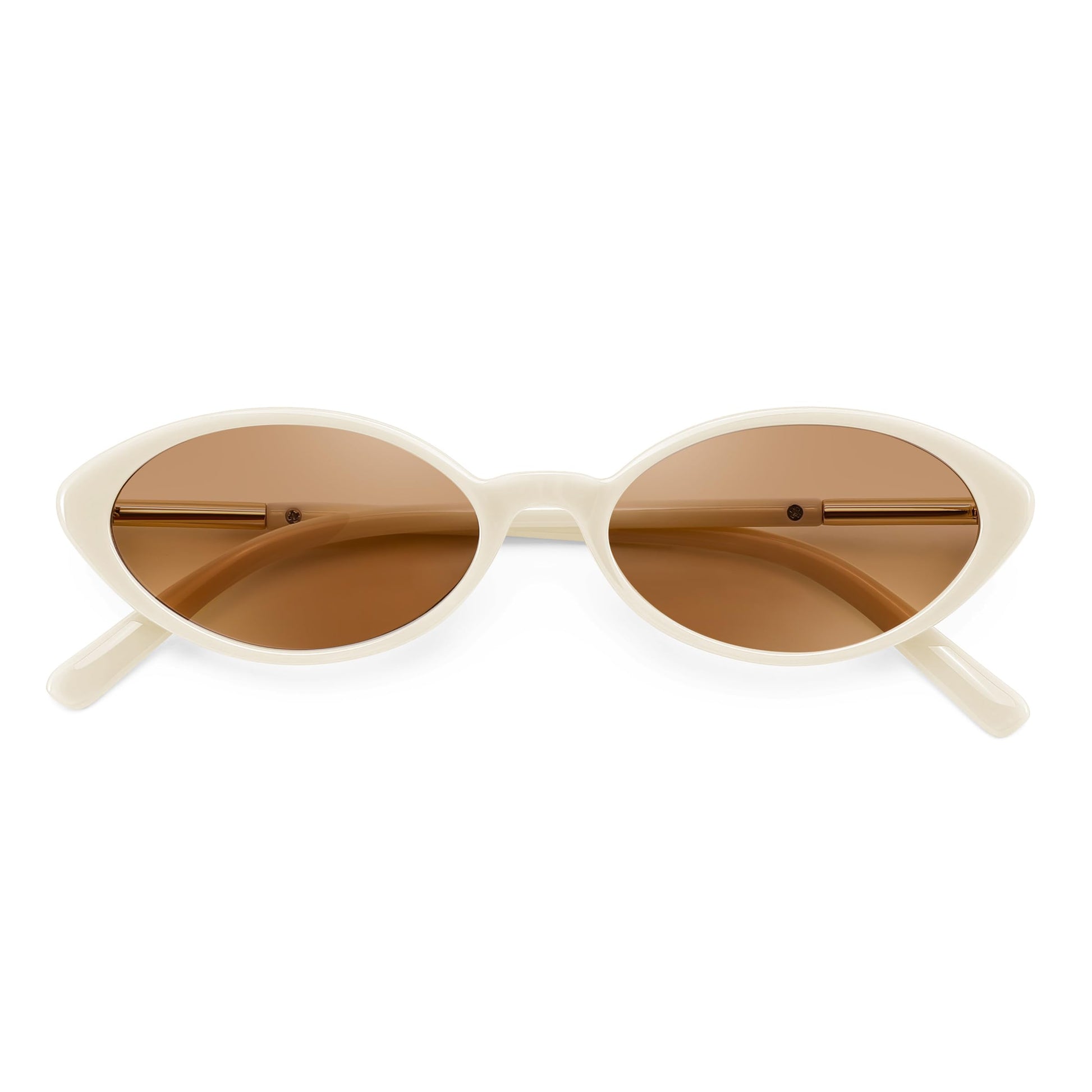 FEISEDY Oval Cat Eye Sunglasses for Women, 90s Narrow Y2K Shades B0435 | Retro Vintage Chic Cute Style, Lightweight Comfortab