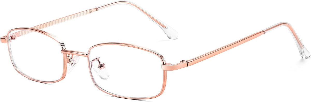 Rose Gold / 50 Millimeters | B0DQ3VR7FZ | FEISEDY Vintage Blue Light Glasses for Women Metal Y2K Rectangle Glasses Gold Silver Fake Nerd Eyewear Frame B0271