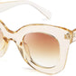 Champagne | B083V1Q38Z | FEISEDY Retro Oversized Square Horn Sunglasses Semi Cat Eye Butterfly Glass Big Thick Bold Frame B2572