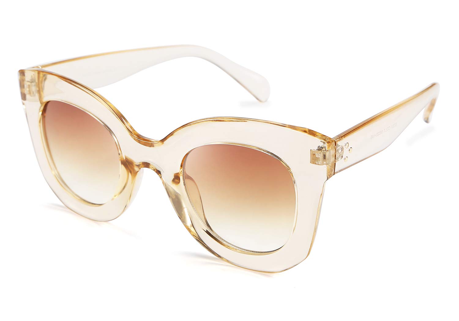 FEISEDY Retro Oversized Square Horn Sunglasses Semi Cat Eye Butterfly Glass Big Thick Bold Frame B2572