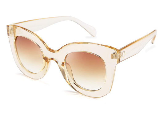 FEISEDY Retro Oversized Square Horn Sunglasses Semi Cat Eye Butterfly Glass Big Thick Bold Frame B2572