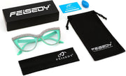 ÉÌƷͼƬ 28 | B0BLH5NHK8 | FEISEDY Diamond Blue Light Blocking Glasses Cat Eye Rhinestone Women Oversized Anti Eyestrain Computer Glasses Frame B2358