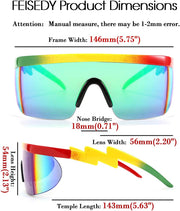 ÉÌƷͼƬ 75 | B096SD9GGG | FEISEDY Oversized Mirror Shield Sport 80s Sunglasses Ski Goggles Flat Top One Piece Futuristic Visor Women Men B2522