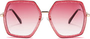 Shiny Red / 54 Millimeters | B07T4LKCWS | FEISEDY Women Large Hexagon Inspired Sunglasses Fashion Irregular Design Style Geometric B2503