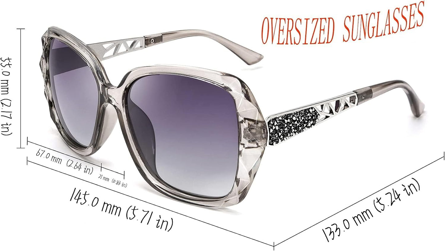 商品图片 97 | B079GT4RXH | FEISEDY Polarized Women Square Sunglasses Sparkling Composite Shiny Frame B2289