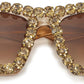 商品图片 27 | B09V7X56D4 | FEISEDY Women Crystal Square Cat Eye Sunglasses Sparkling Trendy Retro Cateye Sunglasses B2898