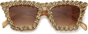 ÉÌƷͼƬ 27 | B09V7X56D4 | FEISEDY Women Crystal Square Cat Eye Sunglasses Sparkling Trendy Retro Cateye Sunglasses B2898