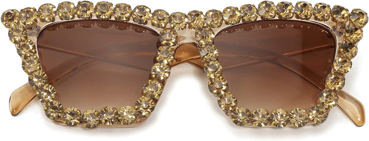 ÉÌƷͼƬ 27 | B09V7X56D4 | FEISEDY Women Crystal Square Cat Eye Sunglasses Sparkling Trendy Retro Cateye Sunglasses B2898