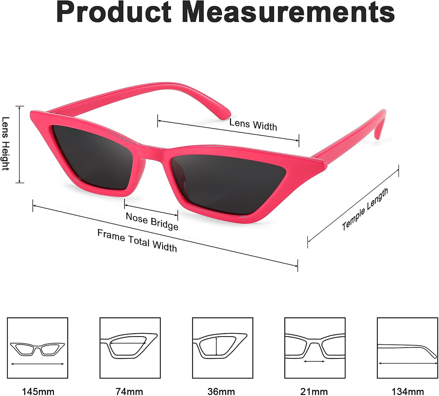 商品图片 120 | B079KYQYT3 | FEISEDY Small Cat Eye Sunglasses Vintage Square Shade Women Eyewear B2291