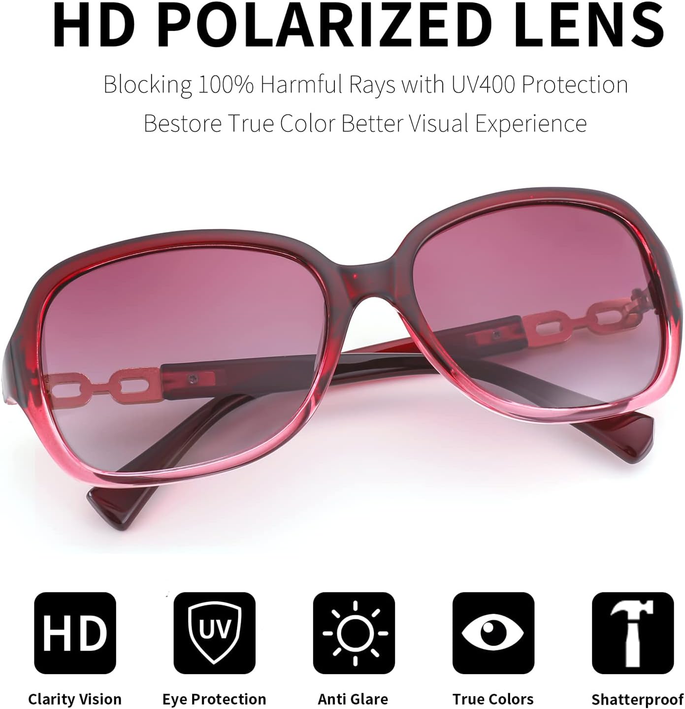 商品图片 35 | B08LPZDDKZ | FEISEDY Womens Polarized Sunglasses Square Wraparound Shades UV400 Mirrored Trendy Sun Glasses for Women B2526
