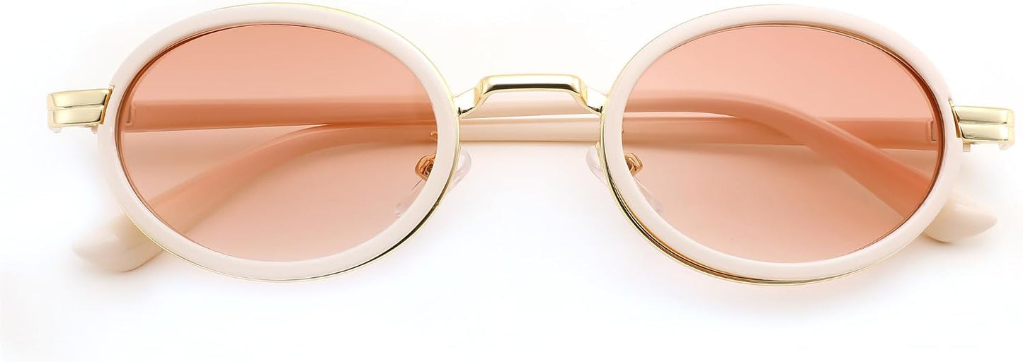 商品图片 5 | B0D94B5HP2 | FEISEDY Retro 90s Small Oval Punk Sunglasses Gothic Steampunk Round Hippie Shade Men Women B0193