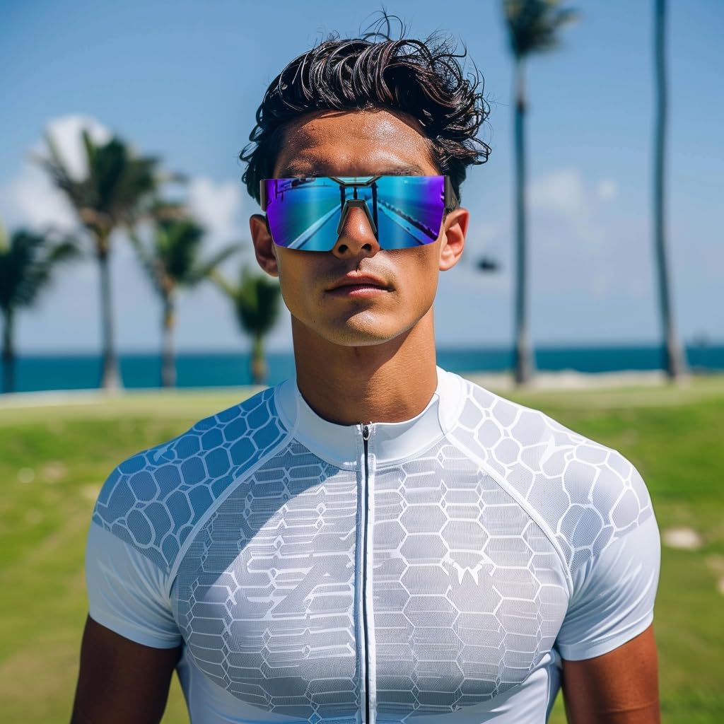ÉÌƷͼƬ 9 | B0D4Y6RY37 | FEISEDY Sunglasses Men Women, Big Oversized Square Frame,UV400 Mirrored Sun Glasses, Cycling Driving Fishing Hiking B0064