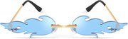 ÉÌƷͼƬ 43 | B09JK7M3SQ | FEISEDY Fire Flame Sunglasses for Women Mirror Rimless Fire Shaped Novelty Sunglasses B2839