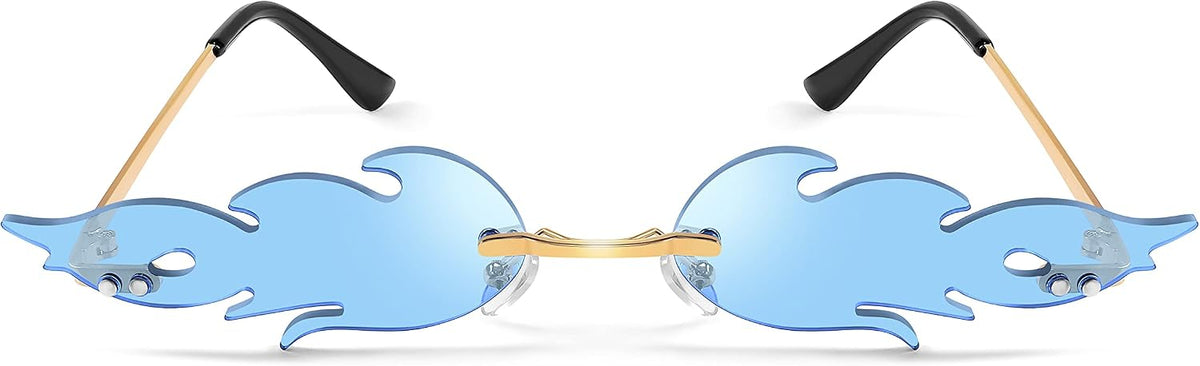 ÉÌƷͼƬ 43 | B09JK7M3SQ | FEISEDY Fire Flame Sunglasses for Women Mirror Rimless Fire Shaped Novelty Sunglasses B2839