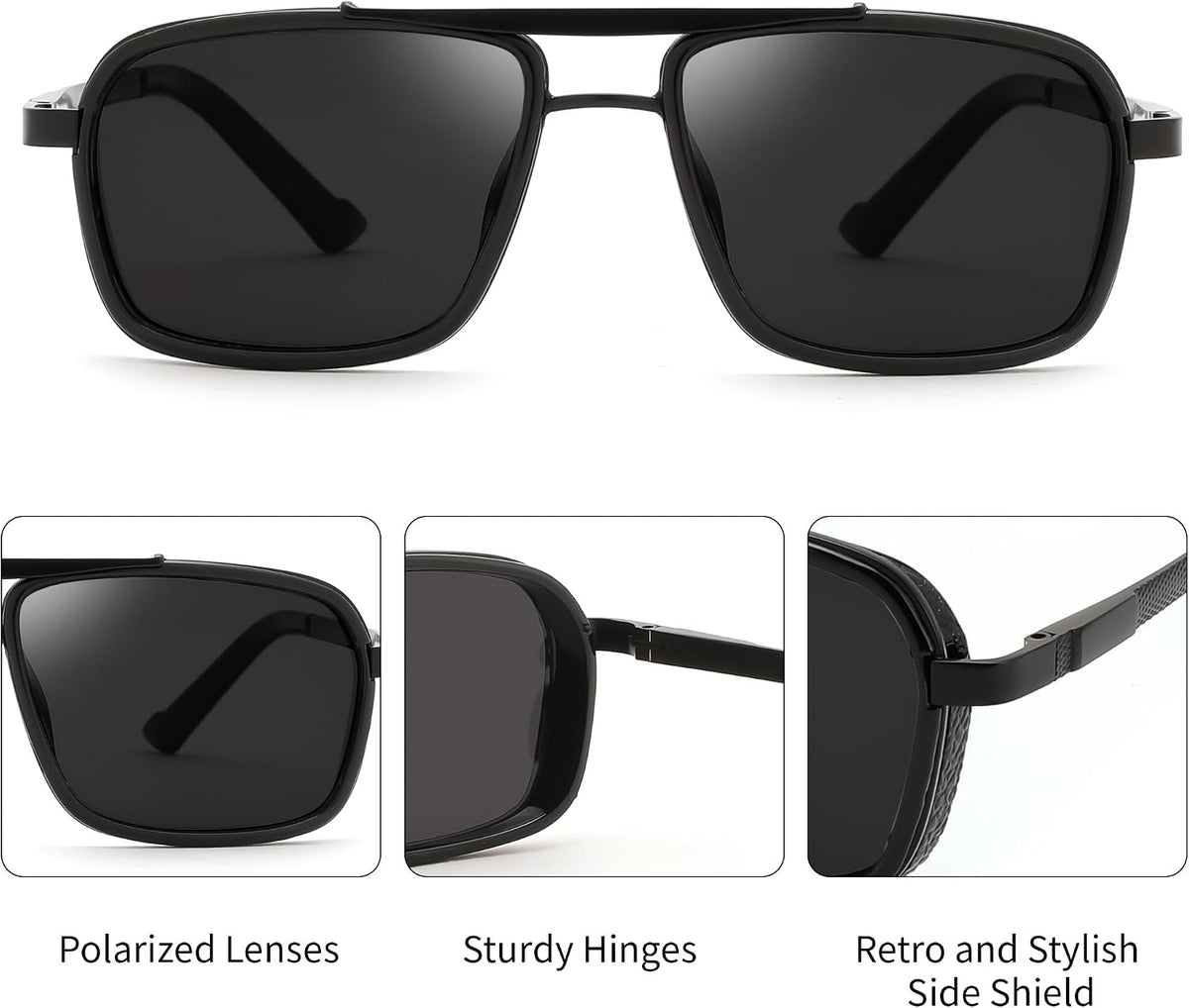 ÉÌƷͼƬ 25 | B0FDKZNCG9 | FEISEDY Retro Aviator Polarized Sunglasses For Women Men 70s Trendy B0292