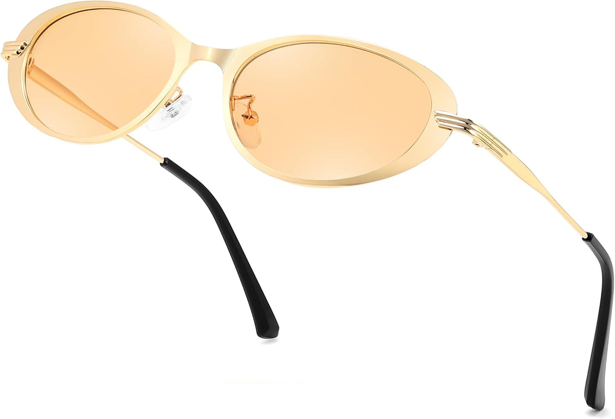 ÉÌƷͼƬ 14 | B0GVDPV1W4 | FEISEDY Metal Oval Sunglasses UV400 Protection for Women and Men B0429