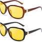 Z2pack (Brown + Black) / 60 Millimeters | B0FPLWJH1W | FEISEDY Classic Womens Night Glasses Driving Anti Glare Wrap Around Yellow Sunglasses B2548