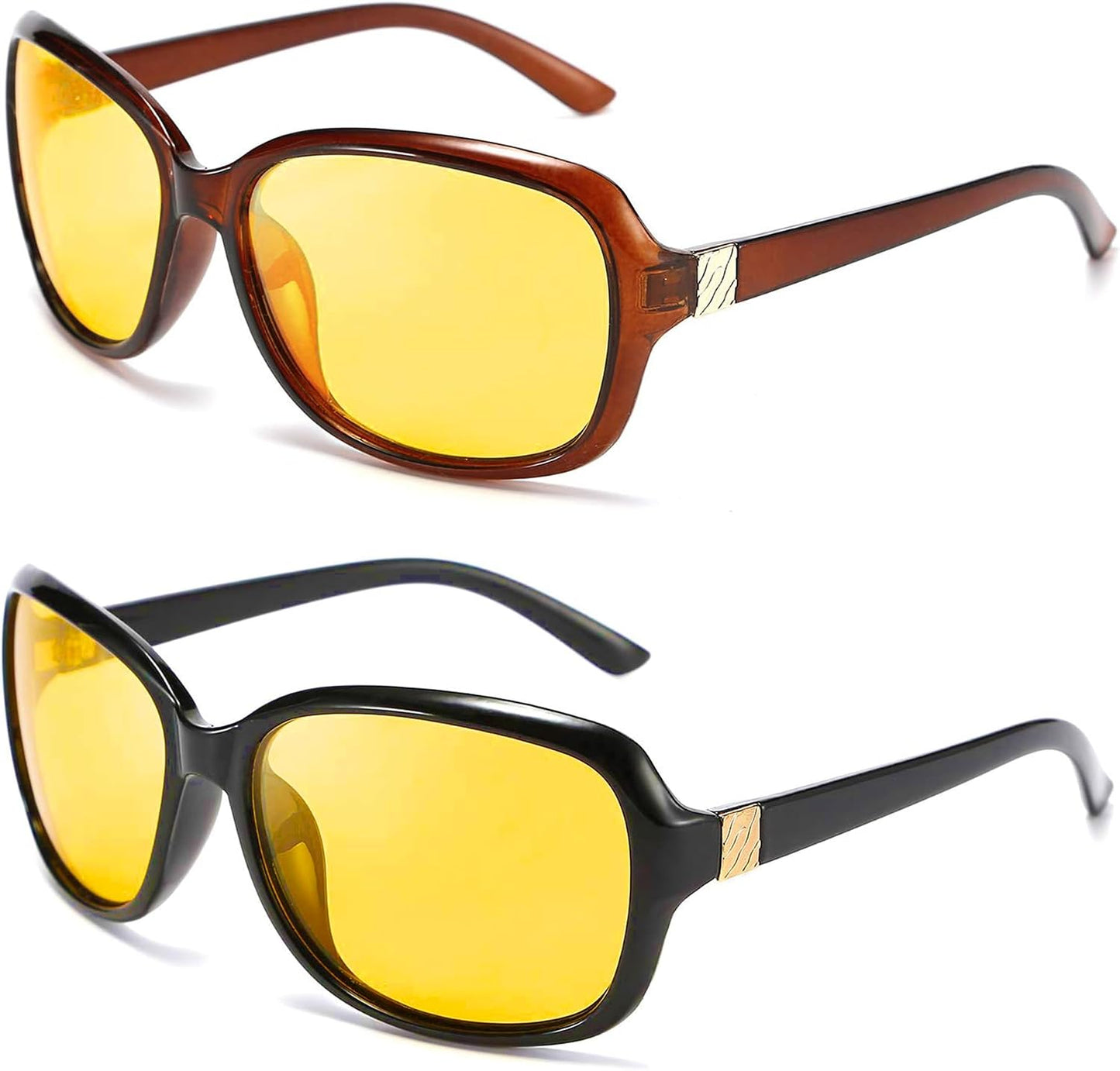 Z2pack (Brown + Black) / 60 Millimeters | B0FPLWJH1W | FEISEDY Classic Womens Night Glasses Driving Anti Glare Wrap Around Yellow Sunglasses B2548