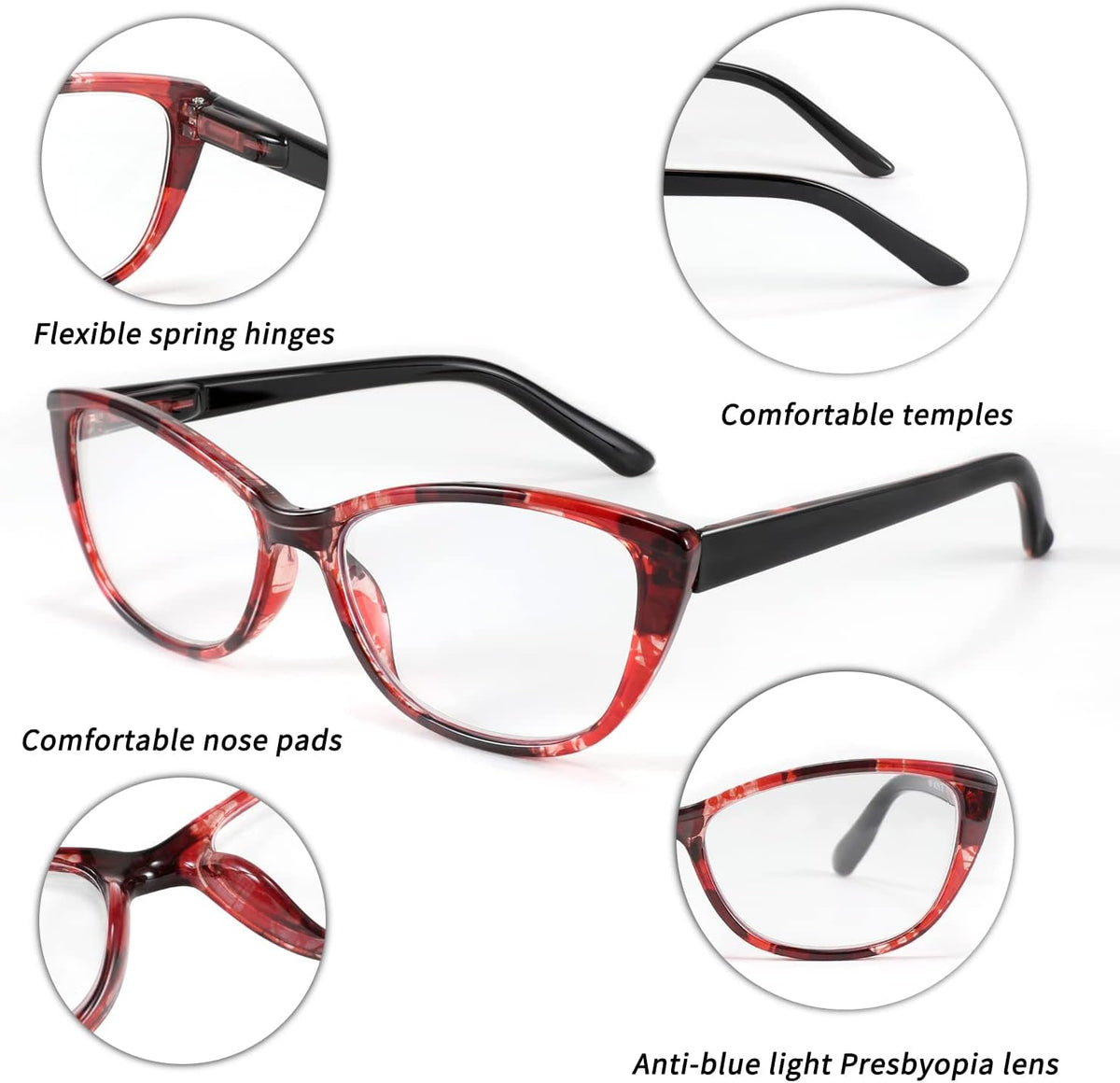 ÉÌƷͼƬ 10 | B08G4KF9KC | FEISEDY Progressive Multifocus Blue Light Blocking Reading Glasses No Line Multifocal Readers with Spring Hinge B2675