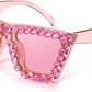 商品图片 33 | B09V7X56D4 | FEISEDY Women Crystal Square Cat Eye Sunglasses Sparkling Trendy Retro Cateye Sunglasses B2898