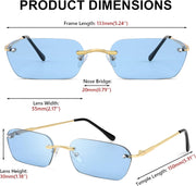 ÉÌƷͼƬ 53 | B0CY2Q4VW1 | FEISEDY Rimless Sunglasses Y2K Retro Small Narrow Rectangle Shades B2643