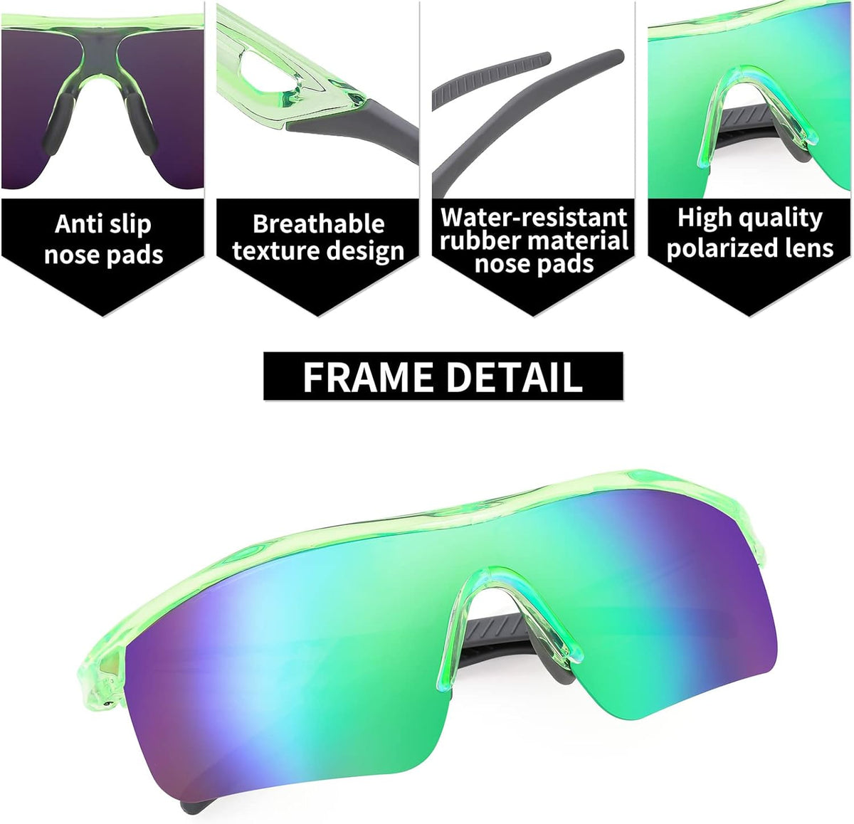 ÉÌƷͼƬ 49 | B07JZ18KMZ | FEISEDY Kids Polarized Sports Sunglasses, TR90 UV400 Baseball Cycling