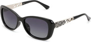 B-polarized Black / 58 Millimeters | B0D2RBZ6SH | FEISEDY Polarized Women Sunglasses Retro Shades Photochromic Lens Sparkling Crystal Sunglasses UV400 Protection B0144