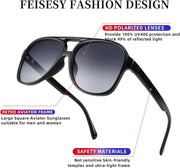ÉÌƷͼƬ 89 | B0CB543WBD | FEISEDY Vintage Retro 70s Plastic Aviator Sunglasses Women Men Classic Large Squared Frame B2751