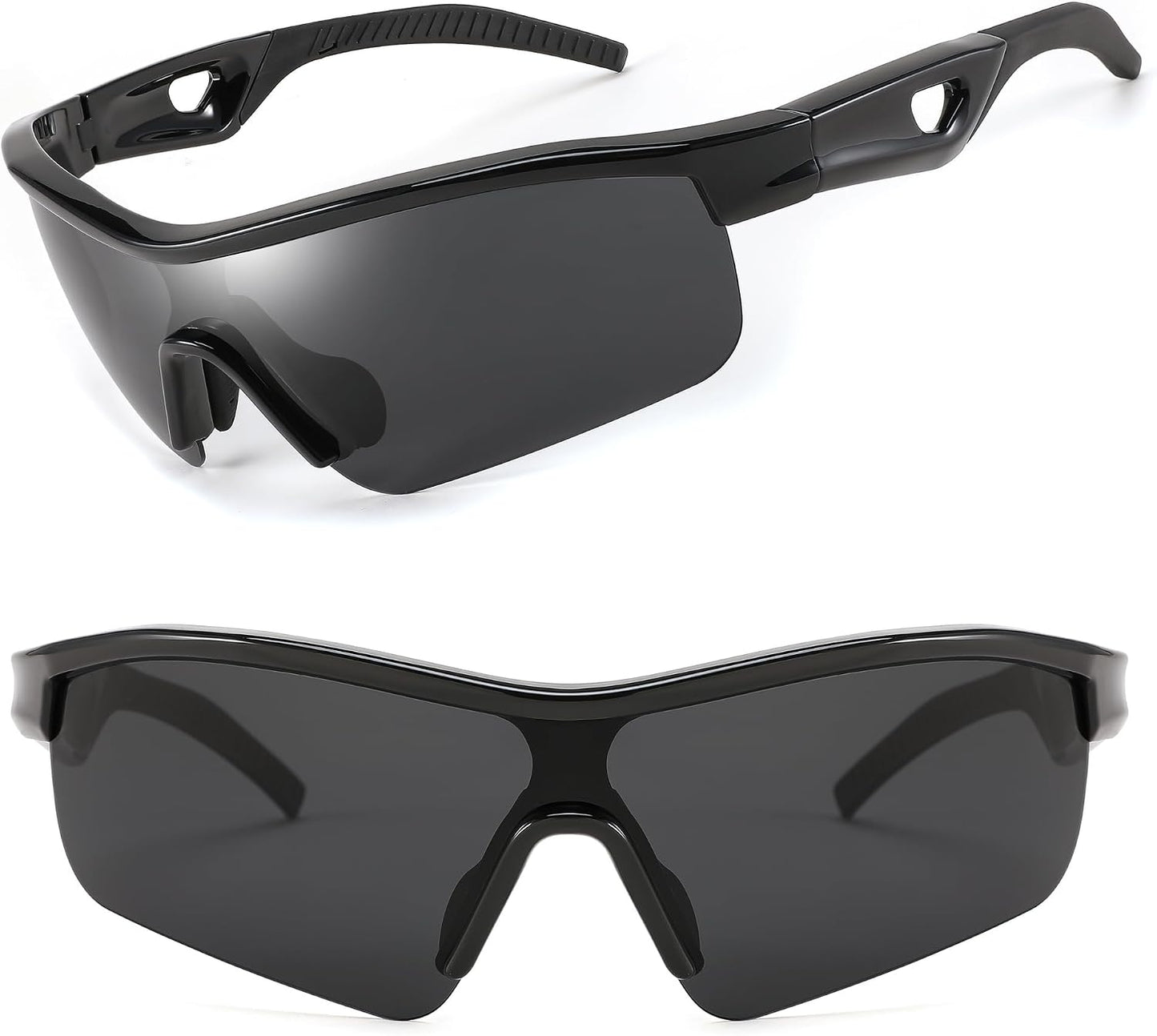 003 Black Frame & Grey / 135 Millimeters | B0C7186FND | FEISEDY Men Sunglasses, Polarized Cycling Sunglasses, UV400 Sports Baseball Running Fishing Hiking Shades B2372