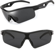 003 Black Frame & Grey / 135 Millimeters | B0C7186FND | FEISEDY Men Sunglasses, Polarized Cycling Sunglasses, UV400 Sports Baseball Running Fishing Hiking Shades B2372