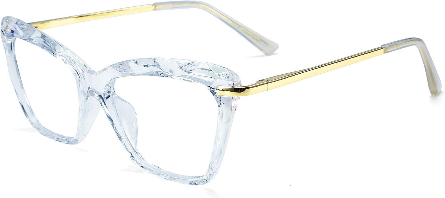 Blue / 55 Millimeters | B07N7TWM9L | FEISEDY Cat Eye Glasses Frame Clear Lenses Lightweight Eyewear for Women B2440