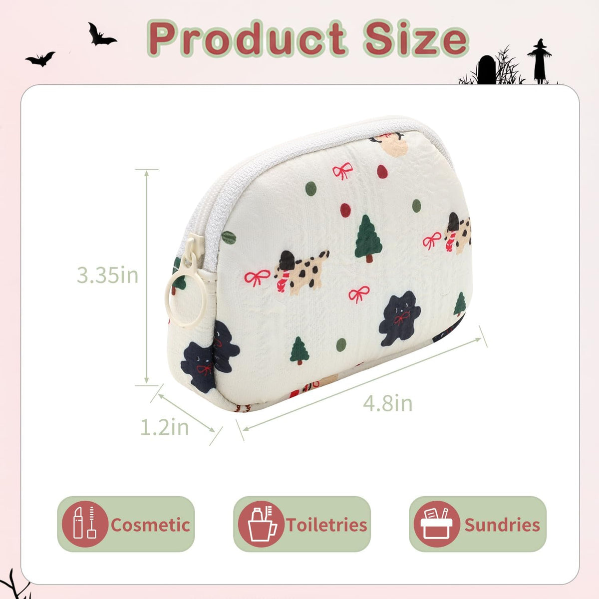 商品图片 2 | B0FLV7YY4L | Cute Wallet for Women Small Pouch Quilted Gift Bag Travel Zipper Organizer for Makeup, Jewelry, Cash, ID Card, Women's Purse Accessory