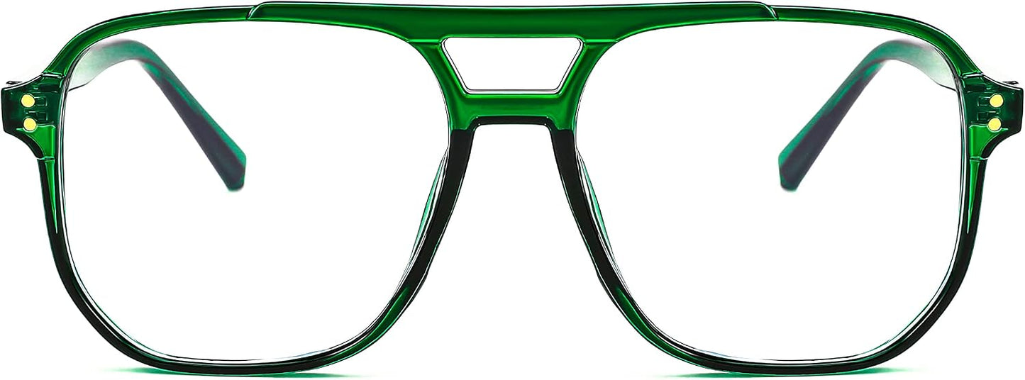 商品图片 17 | B0FWXP3HKW | FEISEDY Fashion Aviator Blue Light Reading Glasses for Woman Men B0318 | Square Pilot Computer Glasses, Anti Eyestrain Glare Readers