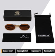 ÉÌƷͼƬ 6 | B0FH4FH8VH | FEISEDY Retro Oval Sunglasses Women Men - Gold Metal Chunky Frame, UV400 for Driving & Daily Wear B0312