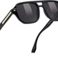 004 Black Frame & Grey / 49 Millimeters | B0DSGZNTLN | FEISEDY Polarized Aviator Sunglasses Men Women, Retro 70s Style Design - UV400 Protection, Driving & Daily Wear B0203
