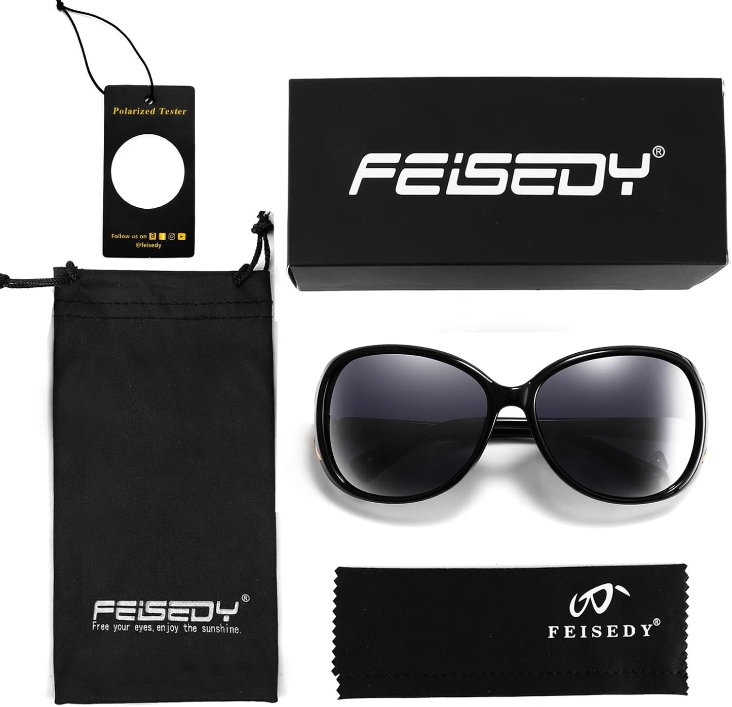 商品图片 8 | B08S7G8RRP | FEISEDY Oversized Polarized Sunglasses Women Men Large Shades B2730
