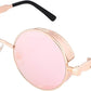 Gold/Pink / 1.9 Inches | B06XXY9WHV | FEISEDY Retro Gothic Steampunk Sunglasses For Men Women