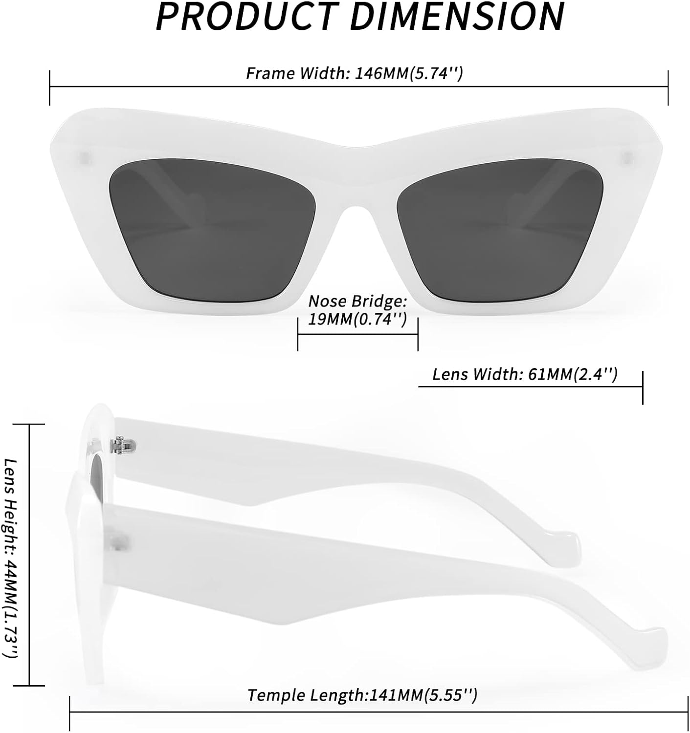 商品图片 20 | B09TFBWQ5G | FEISEDY Retro Square Cat Eye Sunglasses Jelly Colored Women Men 90s B2902