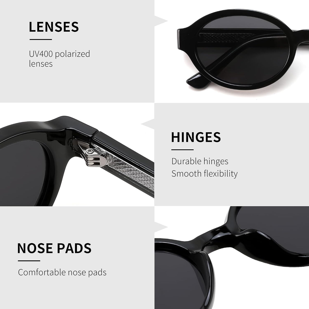 ÉÌƷͼƬ 16 | B0H1WBQD3Y | FEISEDY Retro Oval Y2K Polarized Sunglasses for Women Men B0442