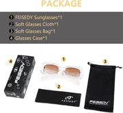 ÉÌƷͼƬ 12 | B0B12FXZW5 | FEISEDY Rectangle Sunglasses for Women Men Retro Y2k 90s Thick Frame Chunky Square Sunglasses UV400 Protection B2307