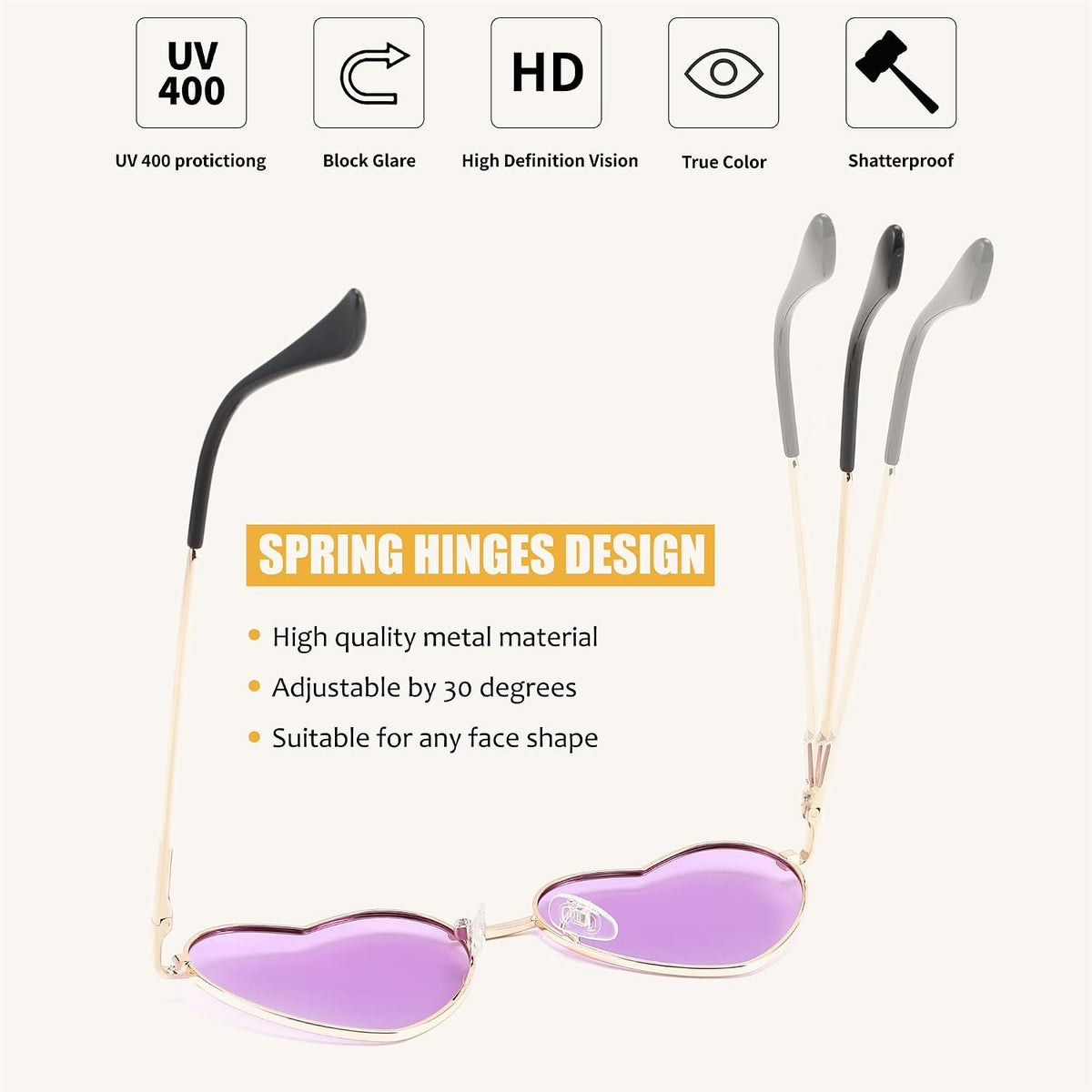 ÉÌƷͼƬ 23 | B0BP6HX1R6 | FEISEDY Polarized Heart Sunglasses Women Men Metal Frame Cute Lovely Glasses UV400 Protection B2375
