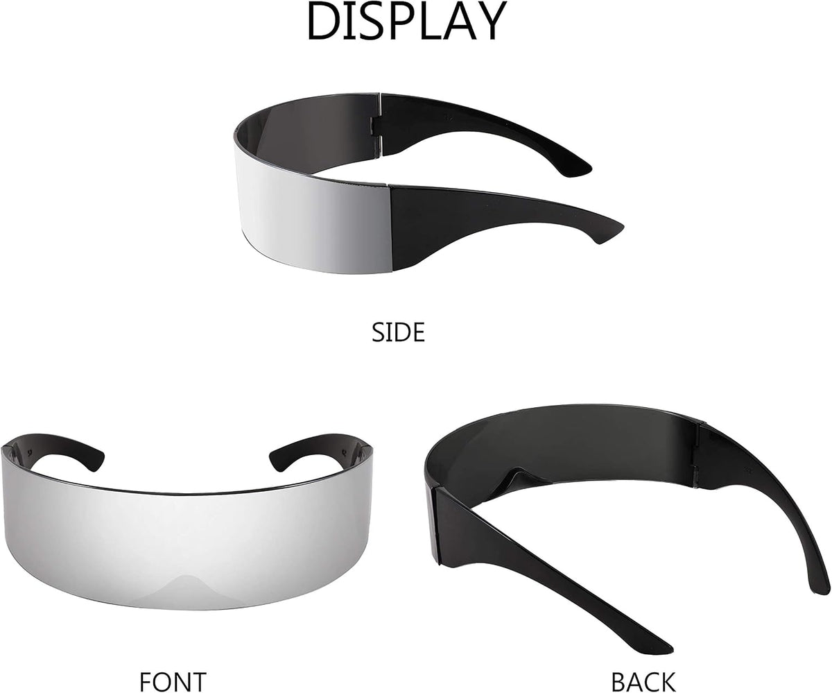 ÉÌƷͼƬ 27 | B08THY8CBQ | FEISEDY 80s Futuristic Cyclops Cyber Visor Sunglasses Men Women Punk Style Cosplay B2740