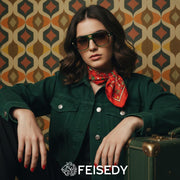 ÉÌƷͼƬ 32 | B0H79Y4V6B | FEISEDY Retro Aviator Square Polarized Sunglasses Women Men Trendy B0444